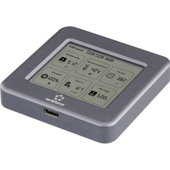 Caja SSD Renkforce M.2 NVMe Aluminio Gris con Display LCD integrado