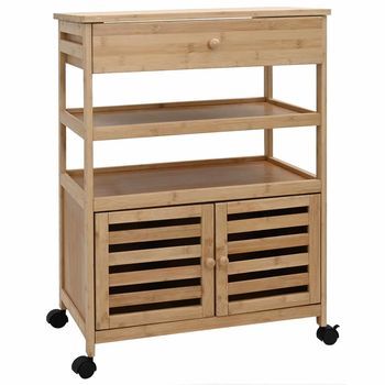 Carrito De Cocina Con Ruedas Natural 59,5 X 36 X 82 Cm Bambú Vidaxl