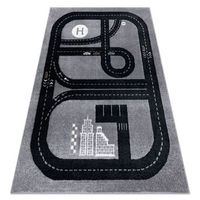 alfombra fun track para ninos calle pueblo gris 80x150 cm