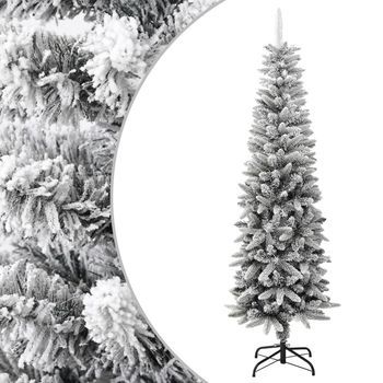 Árbol De Navidad Artificial Estrecho Con Nieve Pvc Y Pe 180 Cm Vidaxl