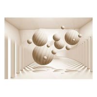 papel pintado 3d - beige balls 350x245 cm