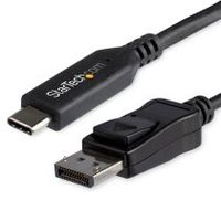startechcom cable de 18m usb-c a displayport 14 - adaptador conversor de vadeo usb tipo c a dp 14 de 4k5k8k con modo alt - hbr3hdrdsc - cable dp 8k 60hz para usb-cthunderbolt 3