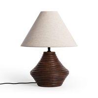 lampara de mesa madera akriti iluzzia beige