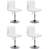 set de 4 sillas lounger palma en polipiel simil cuero blanco 49x44x74 cm clp