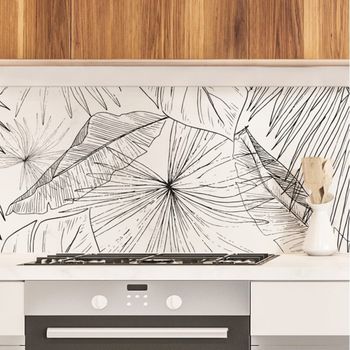Frente de cocina en aluminio - 360 x 50 cm - negro