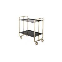 carrito auxiliar plegable bauhaus dorado con ruedas r 2 niveles y 4 posicionesnegro