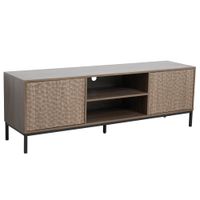 mueble de tv rectangular con 2 puertas l160 cm madera oscura