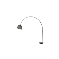 lampara de pie curva led arche de metal 1 bombilla e27 max 60 w 230 cm de altura cabezal ajustable 180 color negro - perenz