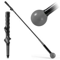 costway ayuda para entrenamiento del swing de golf palo de practica con cabeza pesada para agarre ritmo flexibilidad equilibrio corrector gris