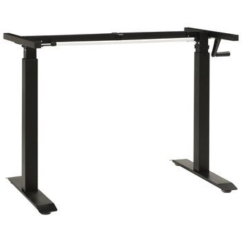 Estructura De Escritorio De Altura Ajustable Manivela Negro Vidaxl