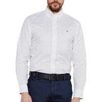 tommy hilfiger camisa manga larga flex poplin polka para hombre