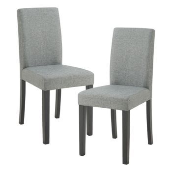 Conjunto De 2 Sillas De Comedor Hamburg 89x43x54 Cm Tela - Gris Claro [en.casa]