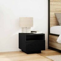 mesita de noche - mueble para dormitorio - madera de ingenieria - roble negro 40x39x37cm