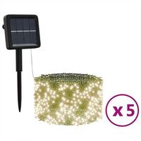 tira de luces solares led 5 uds blanco calido interiorexterior vidaxl