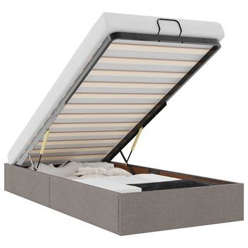 Estructura De Cama Otomana Sin Colchón Tela Gris Pardo 90x200cm Vidaxl
