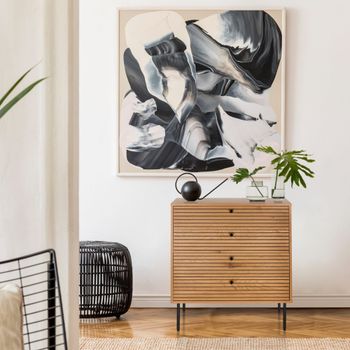 Cómoda con aspecto de madera roble