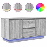 mueble tv  mueble de salon  mesa de tv con luces led sonoma gris 100x41x50 cm