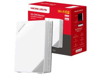 Router - Mercusys MB520-5G WiFi 6, 2402 Mbps, Ranura Nano SIM, Puerto LAN/WAN 2.5G, Hasta 256 Dispositivos, Compatible con EasyMesh y VoLTE, Blanco