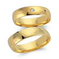 alianzas 8 quilates oro amarillo con diamante