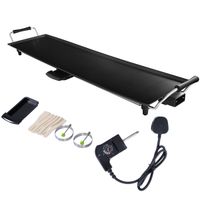 costway parrilla electrica de interior 1800 w con plancha antiadherente amplia y cajon para recoger el aceite negro 90 x 23 cm