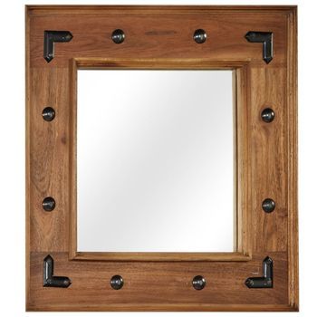 Espejo De Madera Maciza De Acacia 50x50 Cm Vidaxl