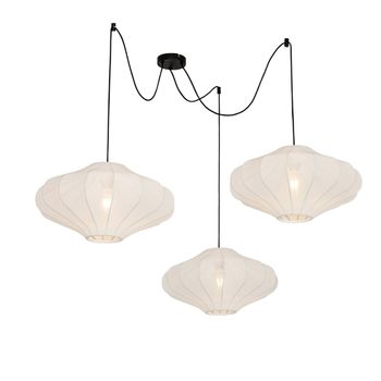 Lámpara colgante japandi blanca 50 cm 3 luces