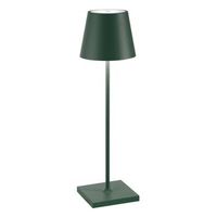 lampara de mesa led poldina pro verde oscuro recargable y regulable con bateria de hasta 12 horas