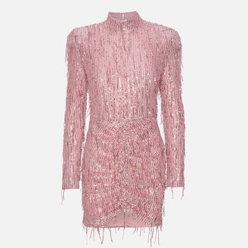 Rotate Birger Christensen Sequinned Mesh Mini Dress - DK 36/UK 8