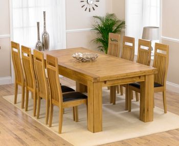 Loire 230cm Solid Oak Extending Dining Table with Monaco Chairs