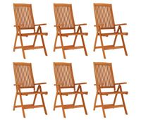 sillas de jardin plegables 6 unidades madera maciza de eucalipto