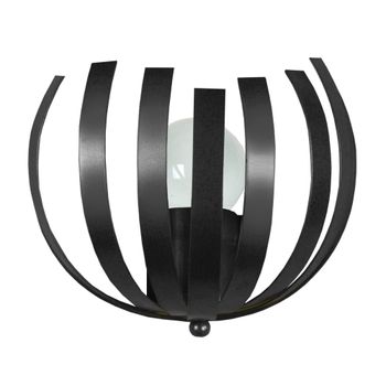 Aplique de pared demi-globo metal negro