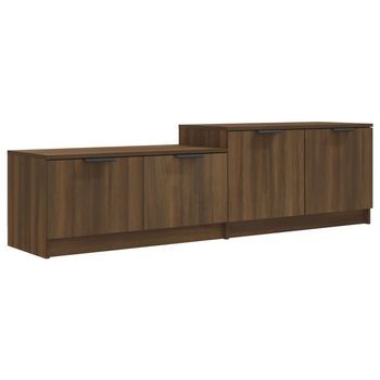 Mueble Tv | Mueble De Salón | Armario Tv Madera Contrachapada Roble Marrón 158,5x36x45 Cm Cfw777698