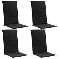 juego de 4 cojines para sillas de jardin 100 poliester impermeable negro 120x50x3 cm dec021667