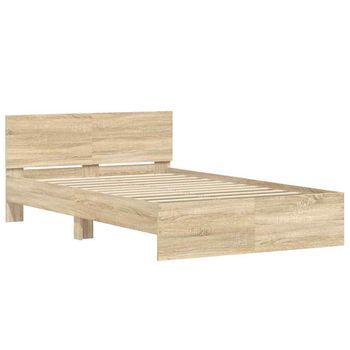 Estructura De Cama Con Cabecero Sonoma 137 X 190 Cm Vidaxl