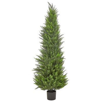 Planta Artificial En Maceta Uso Interior Exterior Decoración De Plástico Tronco De Madera Con Maceta Negra 153 Cm Cedar Tree