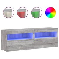 muebles tv de pared con luces led 2 uds gris sonoma 60x30x40 cm vidaxl