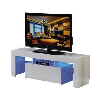 Mueble Tv Led Borda - 130 X 34 X 45 Cm - Blanco