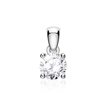 Colgante para mujer en oro blanco de 14 quilates con diamante