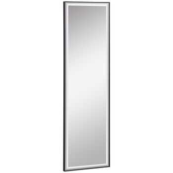 HOMCOM Espejo de Pared 120x35 cm - Película de Seguridad Antideflagrante Sistema de Fijación Incluido - Marco de Aleación de Aluminio   Aosom España