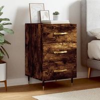 mesita de noche  mesa auxiliar  mesilla madera de ingenieria roble ahumado 40x40x66 cm cfw32184