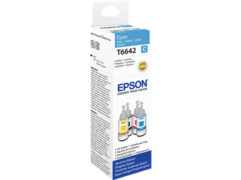 Botella de tinta - Epson T6642 Ecotank, Compatible con ET-2600, 70 ml, Cian