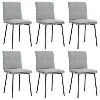 Sillas De Comedor Giratorias 6 Uds Terciopelo Gris Claro Vidaxl