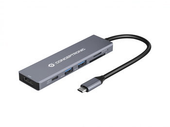ADAPTADOR USB-C 6IN1 USB 3.2 Gen 1 Docking Station, USB 3.0 x 2, 100W USB PD, 4K 60Hz HDMI, SD, TF/MicroSD