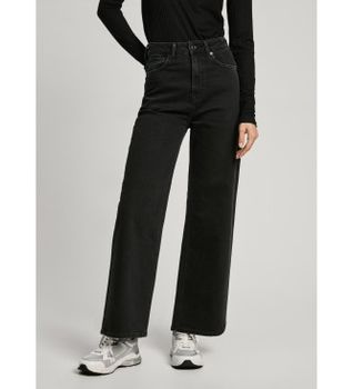 Pepe Jeans para mujer. PL204731XH2 Jeans rectos Uhw Lexa negro (28/32), Casual, Algodón, Denim, Sostenible