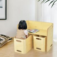 set mesa sillas ninos tabla espesa superficie lisa casa escuela jardin infancia natural 685x40x50 cm