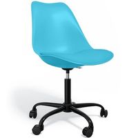 silla de oficina con ruedas- silla de escritorio giratoria - tulip estructura negra azul c