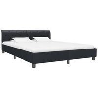 cama matrimonial  cama doble  estructura de cama de cuero sintetico negro 160x200 cm cfw69443