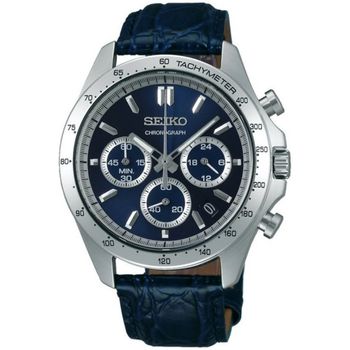 reloj cronógrafo hombre Seiko Spirit SBTR019 JDM 39.8mm 100m WR correa de cuero