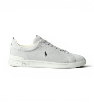 Polo Ralph Lauren para hombre. 809P13080002 Zapatillas de Piel Lace gris (42), Plano, Cordones, Casual