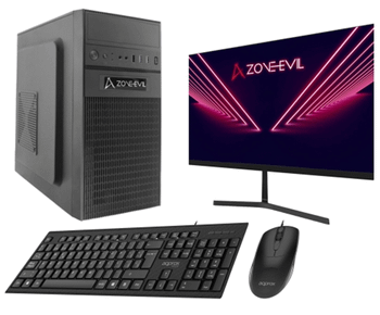 Zone Evil Core Work Intel Core i5 14400 16GB 1TB SSD Nvme Negro Monitor 24 Teclado y rat n